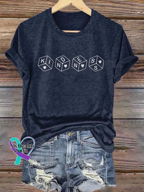Kindness Dice T-shirt Blue / S
