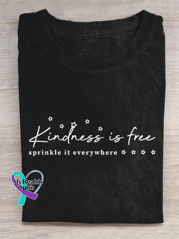 Kindness Is Free Creative Design T-Shirt Black / S
