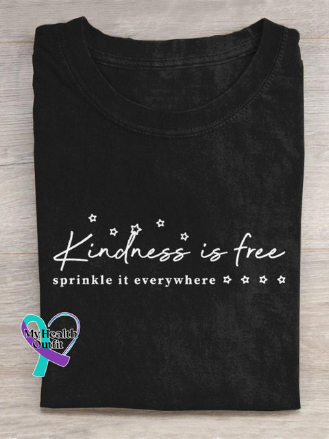 Kindness Is Free Creative Design T-Shirt Black / S