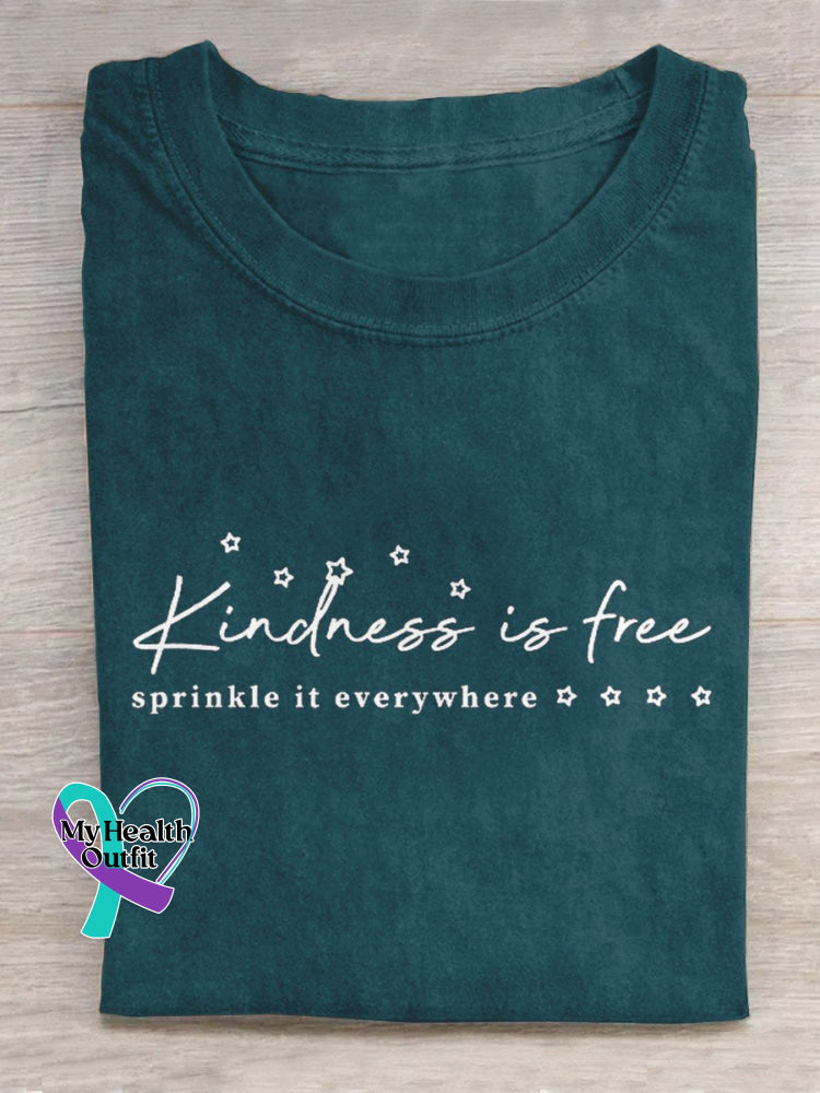 Kindness Is Free Creative Design T-Shirt Blue / S