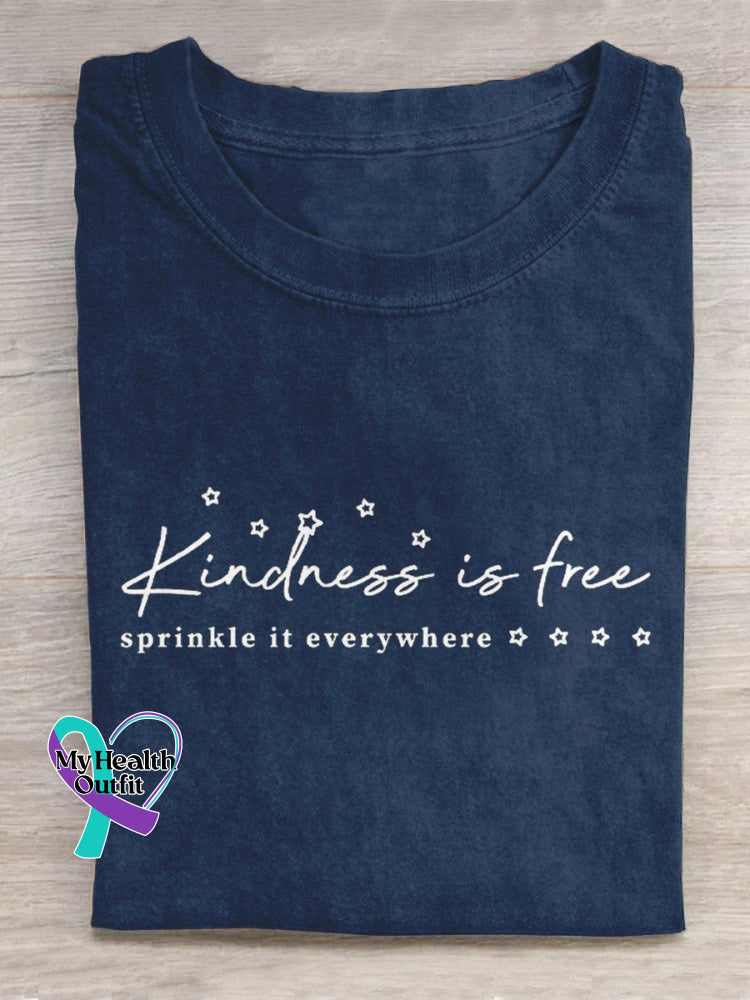 Kindness Is Free Creative Design T-Shirt Navy Blue / S