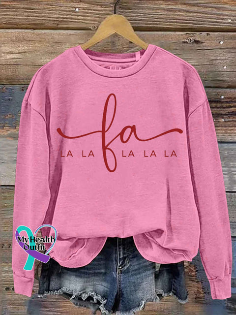 Lalala Holiday Print Casual Sweatshirt Pink / S