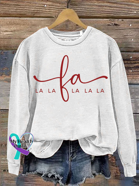 Lalala Holiday Print Casual Sweatshirt White / S