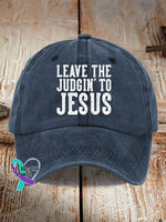 Leave The Judgin’ To Jesus Print Hat Navy / One-Size
