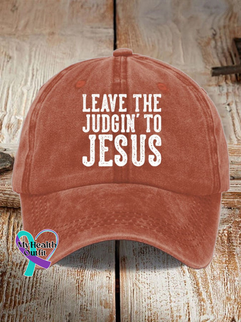 Leave The Judgin’ To Jesus Print Hat Orange / One-Size