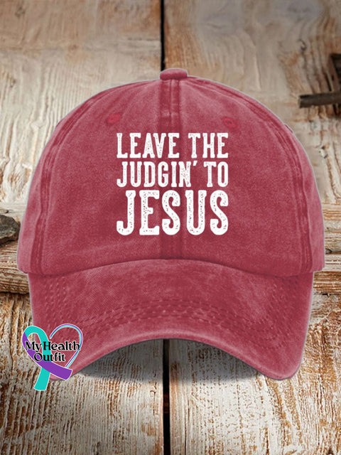 Leave The Judgin’ To Jesus Print Hat Red / One-Size