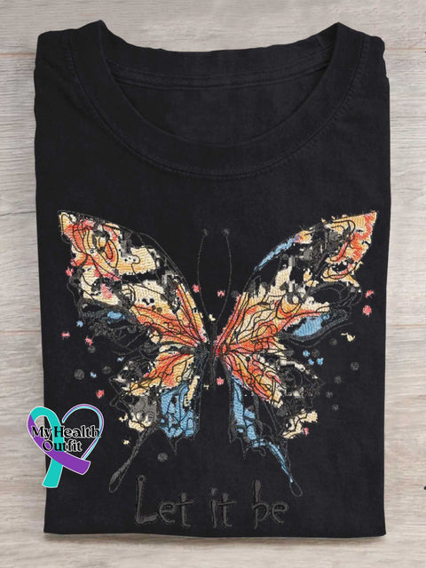 Let It Be Butterfly T-shirt Black / S