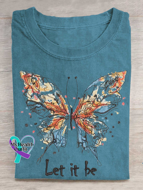 Let It Be Butterfly T-shirt Blue / S