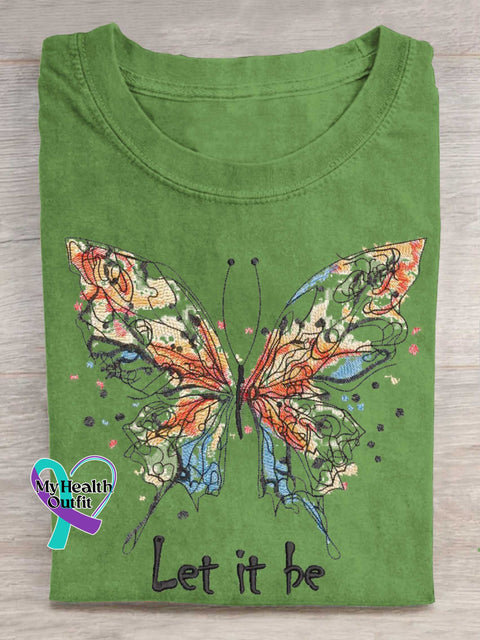 Let It Be Butterfly T-shirt Green / S