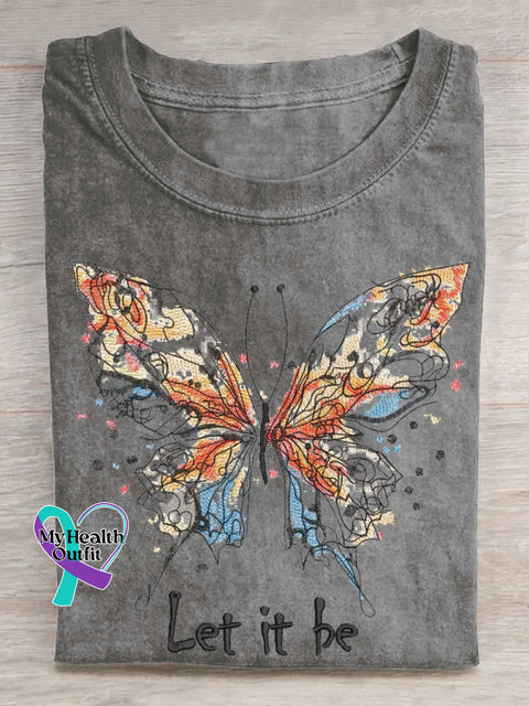 Let It Be Butterfly T-shirt Grey / S