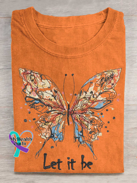 Let It Be Butterfly T-shirt Orange / S