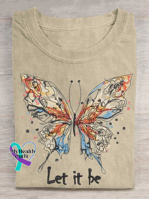 Let It Be Butterfly T-shirt Sand / S