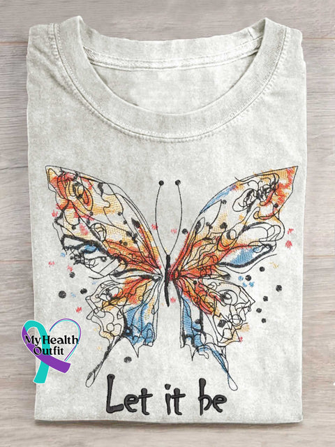 Let It Be Butterfly T-shirt White / S