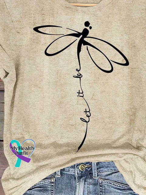 Let It Be Dragonfly Art Print T-Shirt