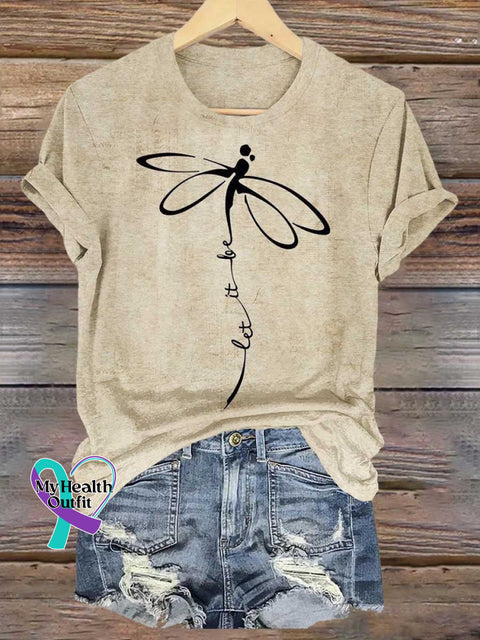 Let It Be Dragonfly Art Print T-Shirt Muilticolor / S