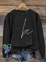 Let It Be Print Casual Sweatshirt Black / S