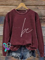 Let It Be Print Casual Sweatshirt Red / S