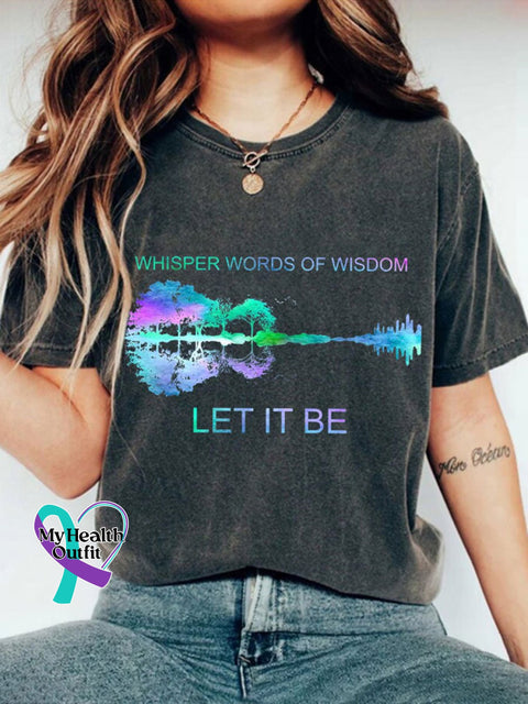 Let It Be Print T-Shirt Dark Grey / S