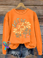 Let It Be Printed Casual Sweatshirt Orange / S