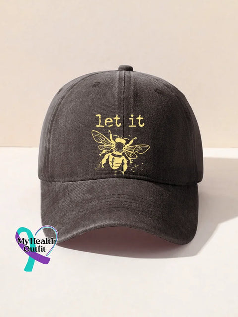 Let It Bee Art Baseball Cap Black / Onesize