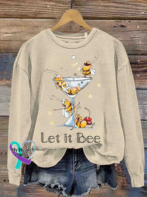 Let It Bee Art Casual Sweatshirt Apricot / S