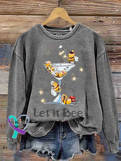 Let It Bee Art Casual Sweatshirt Gray / S