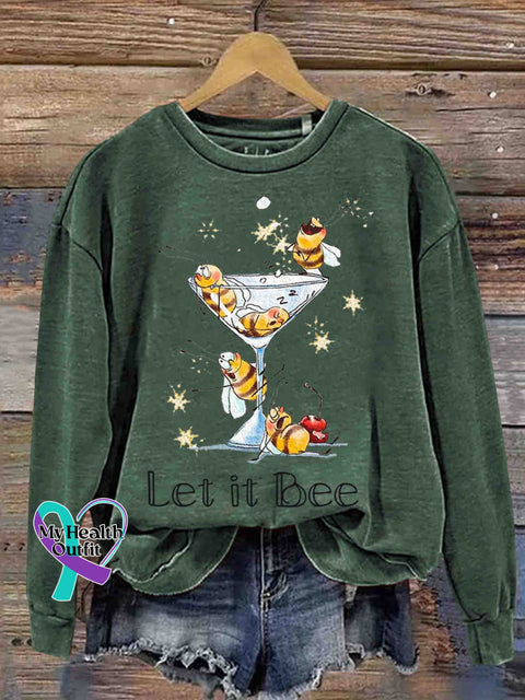 Let It Bee Art Casual Sweatshirt Green / S