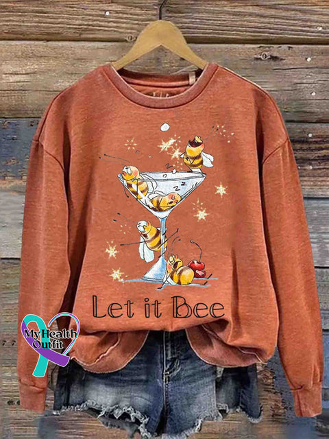 Let It Bee Art Casual Sweatshirt Orange / S