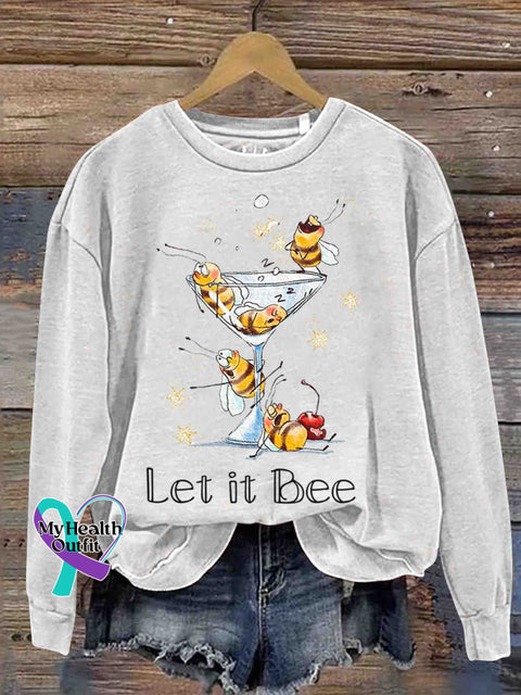 Let It Bee Art Casual Sweatshirt White / S