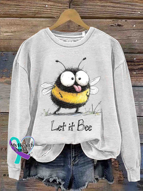 Let It Bee Art Casual Sweatshirt White / S