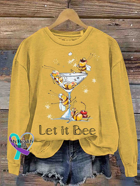 Let It Bee Art Casual Sweatshirt Yellow / S