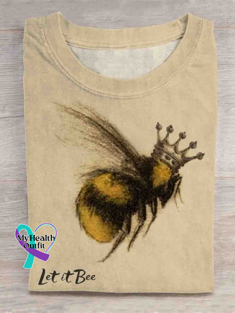 Let It Bee Art T-shirt Apricot / S