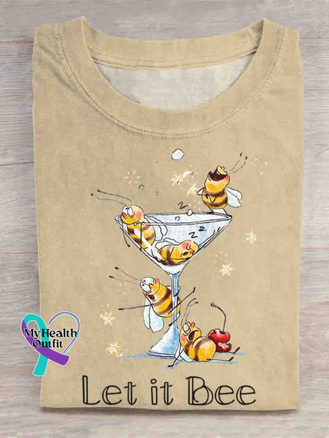 Let It Bee Art T-shirt Apricot / S