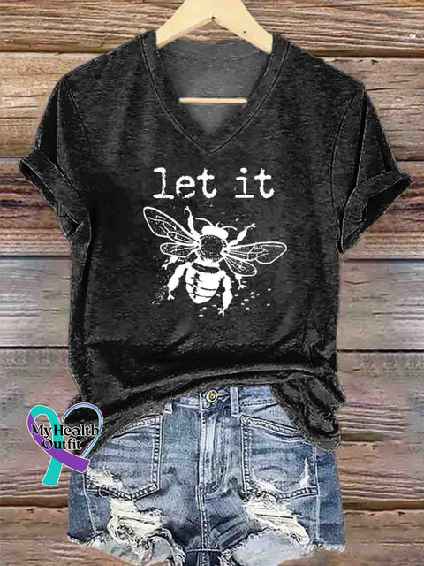 Let It Bee Art T-Shirt Black / S