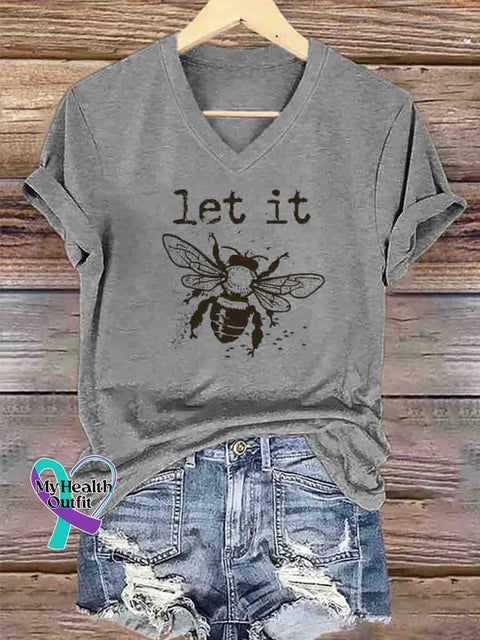 Let It Bee Art T-Shirt Gray / S