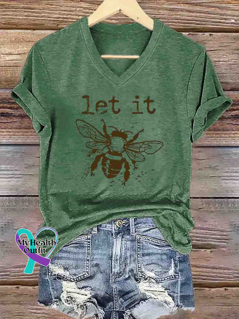 Let It Bee Art T-Shirt Green / S