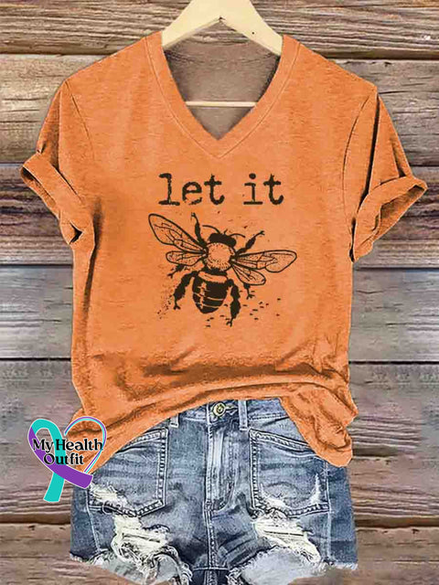 Let It Bee Art T-Shirt Orange / S