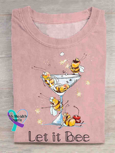 Let It Bee Art T-shirt Pink / S