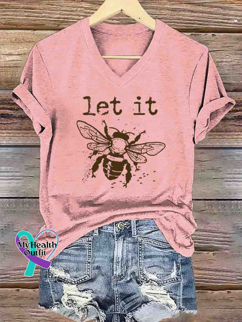 Let It Bee Art T-Shirt Pink / S