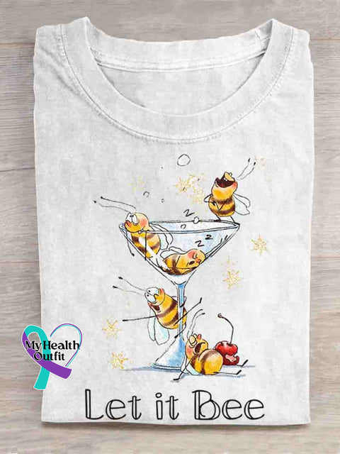 Let It Bee Art T-shirt White / S