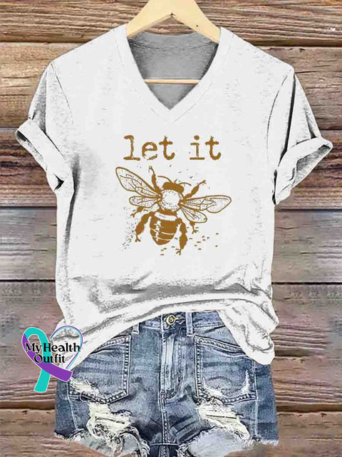 Let It Bee Art T-Shirt White / S