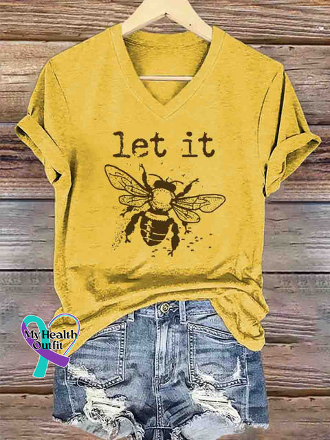 Let It Bee Art T-Shirt Yellow / S
