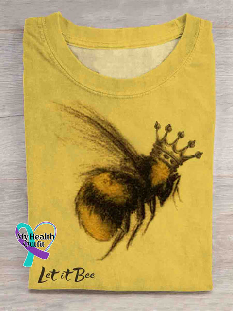 Let It Bee Art T-shirt Yellow / S