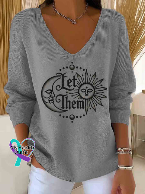 Let Them Art Women’s Casual Pullover Sweater Grey / S