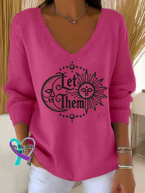 Let Them Art Women’s Casual Pullover Sweater Pink / S