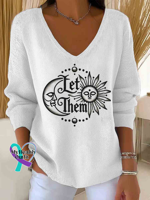 Let Them Art Women’s Casual Pullover Sweater White / S