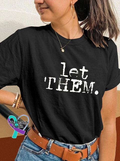 Let Them Broken Crayon Print Casual Crew Neck Short Sleeve T-Shirt Black / S