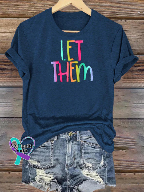Let Them Casual Crew Neck Short Sleeve T-Shirt NavyBlue / S
