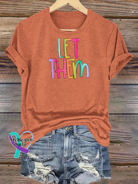 Let Them Casual Crew Neck Short Sleeve T-Shirt Orange / S