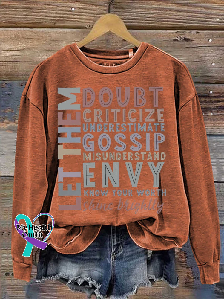 Let Them Mental Health Awareness Casual Sweatshirt Orange / S